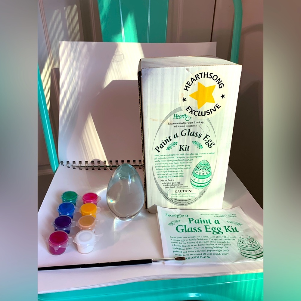 Retired Open Box Hearthsong Paint A Glass Egg Kit
